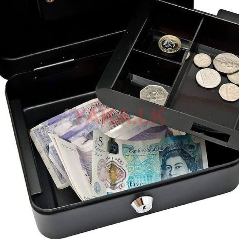 10 Inch Cash Storage Box (Safe) - Black Color