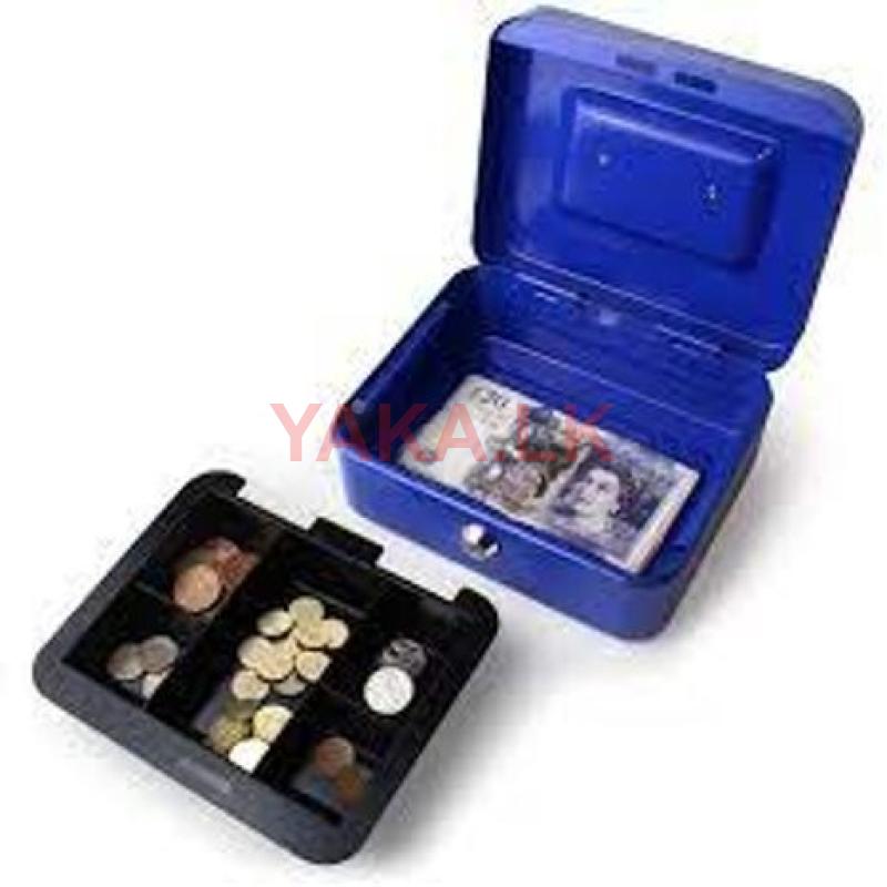 Small Cash Storage Boxes with Plastic Coins Tray - 6 Inches