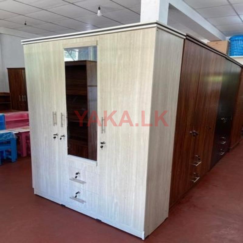 New 3D Ash White Melamine Wardrobes with Mirror