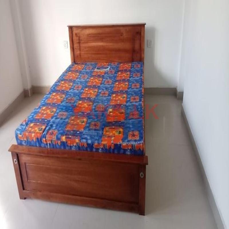 6x5 Teak Box Bed and Double Layer Mattress
