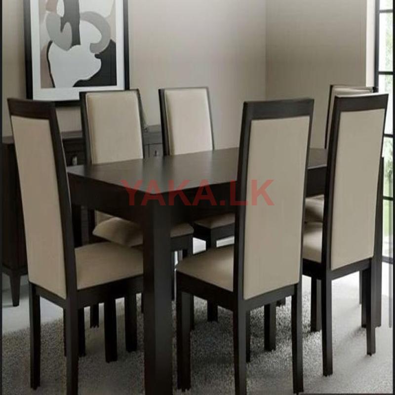 Latest Dinning Table with 6 Cushion Chairs -Li 80