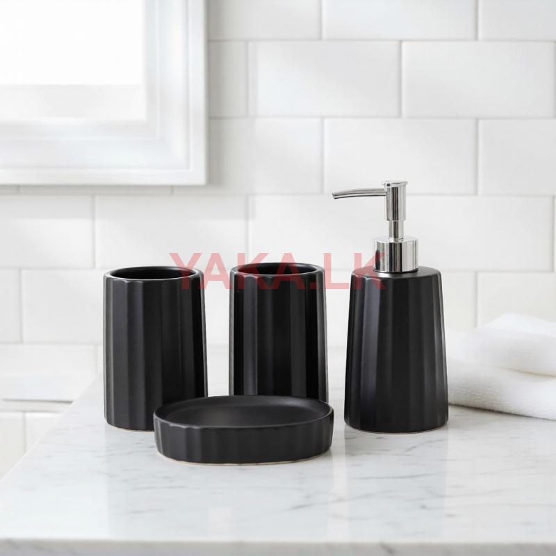 Black Bathroom Ceramic Set
