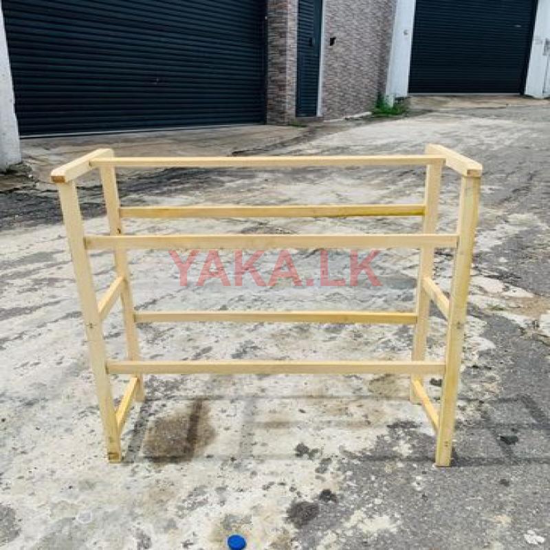 Half wooden cloth racks